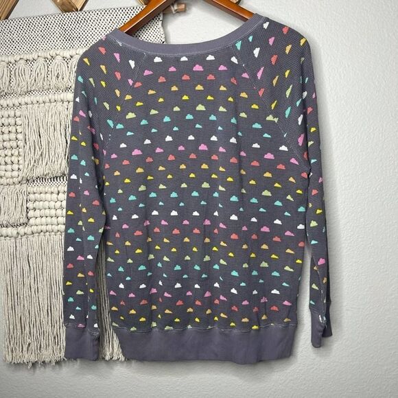 Hello Nite Gray Rainbow Cloud Print Thermal Shirt - Picture 3 of 5